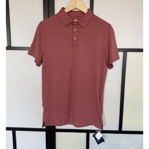 Burlebo Polo Shirt Mens Small Heather‎ Red Golf Performance Preppy NWT